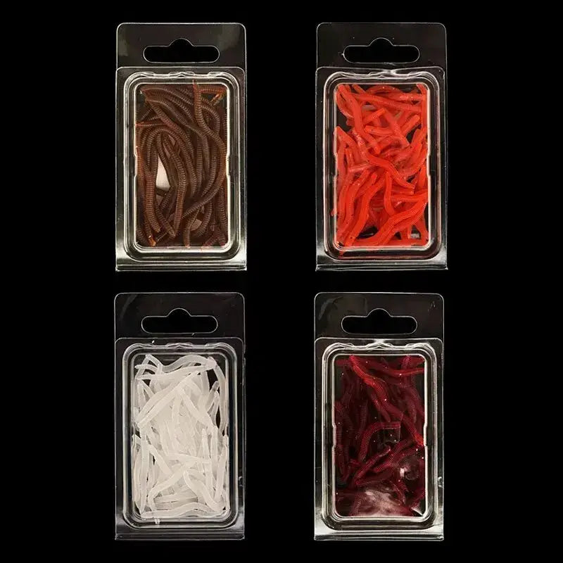 Red Worm Soft Fishing Lures, 3.5–10 cm Options