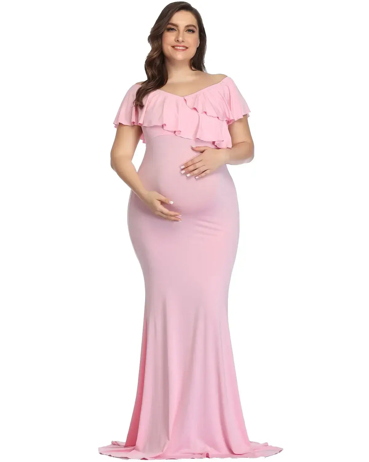 Elegant Plus Size Maternity Dress for Photo Shoots