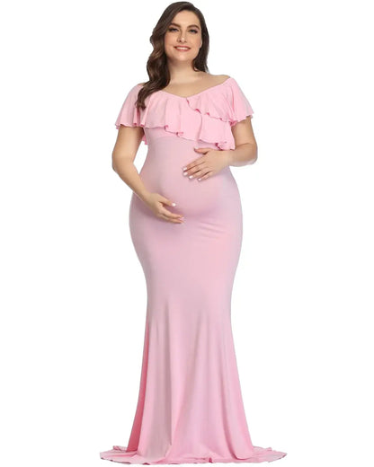 Elegant Plus Size Maternity Dress for Photo Shoots