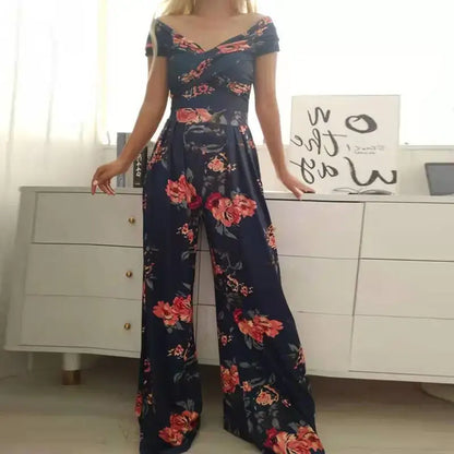 Floral Print Jumpsuit Women Y2K Summer Party Overalls