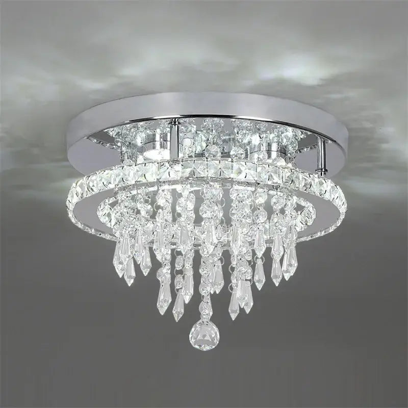 Modern Crystal LED Flush-Mount Ceiling Light