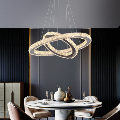 Modern Crystal Ring LED Pendant Chandelier