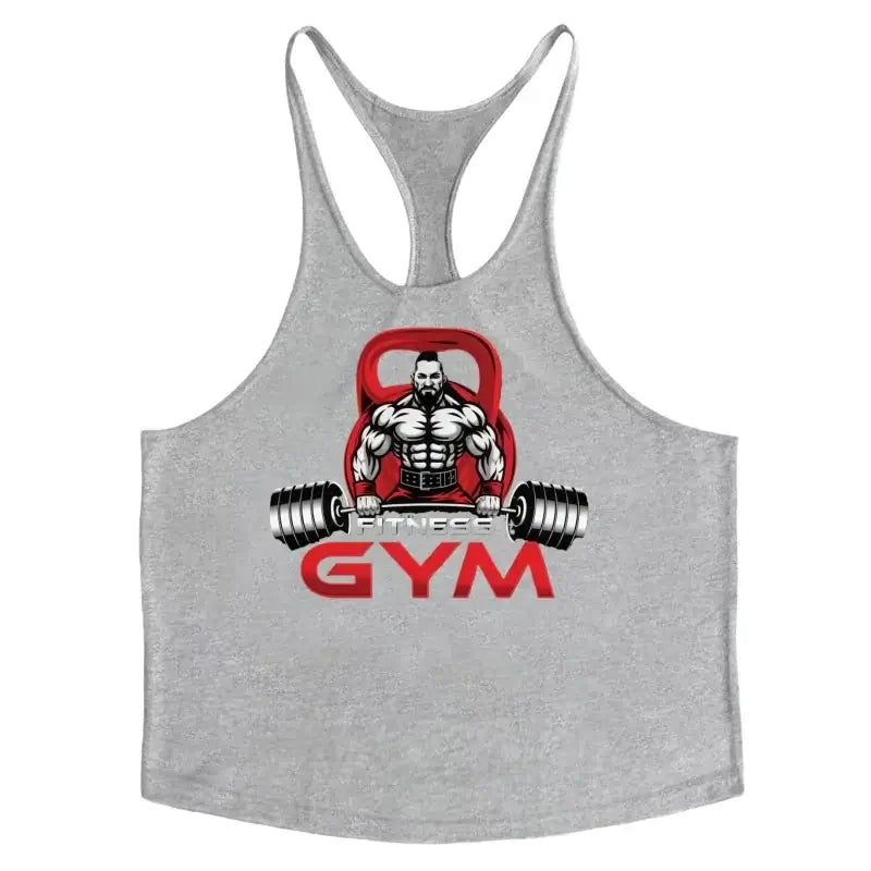 Gym Sleeveless Tank Men, Stringer Fitness Vest, Bodybuilding Singlet Moisture-Wicking Durable Summer Flexible Workout Sportswear