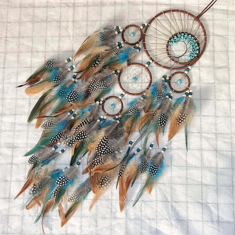 Dream catchers Tree of Life Dreamcatcher Home Decoration Indians Natural Stone Feathers Manual Dream Catcher Gift Wall Ornaments