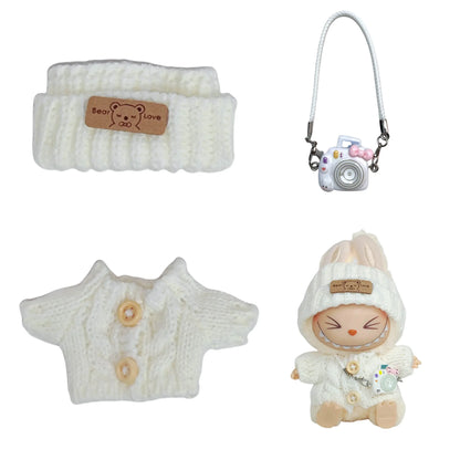 Labubu II Dolls Cute Clothing Set - Mesh Sweater &amp; Hat