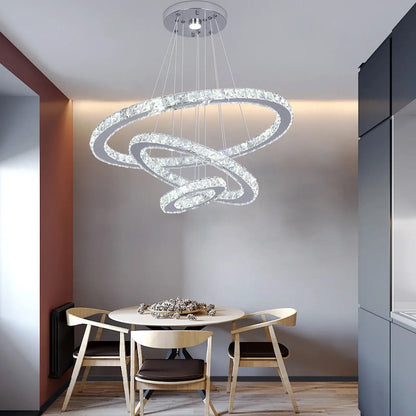Modern Crystal Ring LED Pendant Chandelier