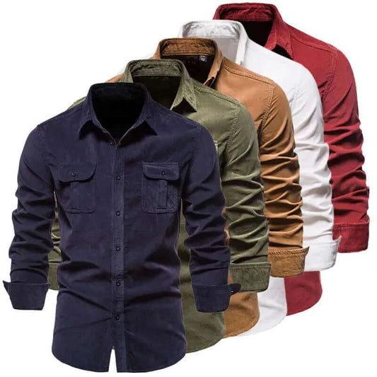 New Shirts Men Long Sleeve Casual Cotton Shirt High Quality Solid.