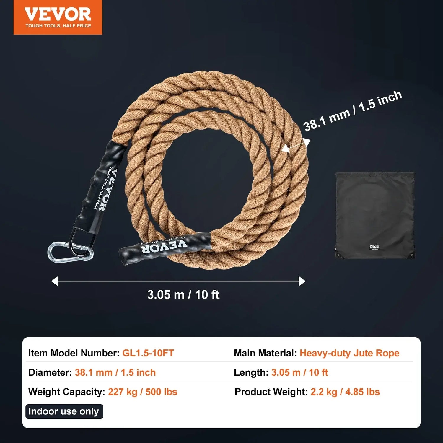 SucceBuy 10-30FT Gym Climbing Rope Gym Fitness Training Rope Gym Exercise Workout Rope for Adults, Climbing Rope for Fitness