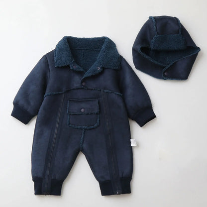 winter baby jumpsuits with fur lining
