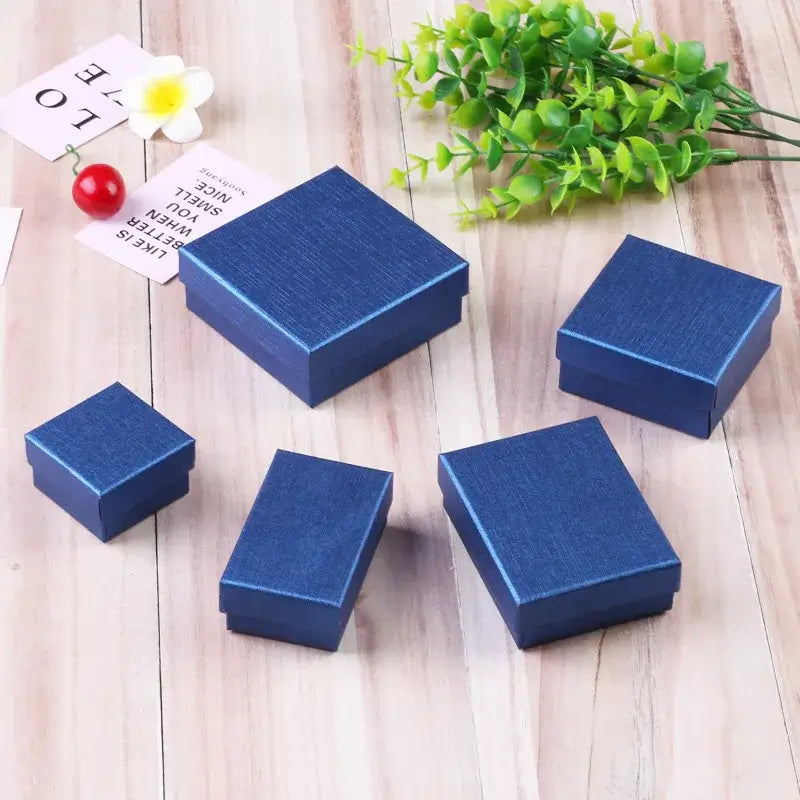 12pcs/ lot Simple Box Earnail Rings Earrings Bracelet Necklace Gray Black Paper Jewellry Display Case Jewelry Organizer 2030