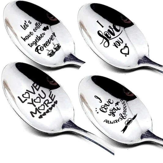 Valentines Day Gift Stainless Steel Milk Coffee Spoons Love Letter Wedding Souvenirs Anniversary Gift for Girlfriend Boyfriend.