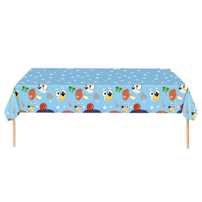 Cute Bluey Birthday Party Decoration Bluey Paper Napkin Plate Cup Tablecloth Balloons Kids Baby Shower Supplies