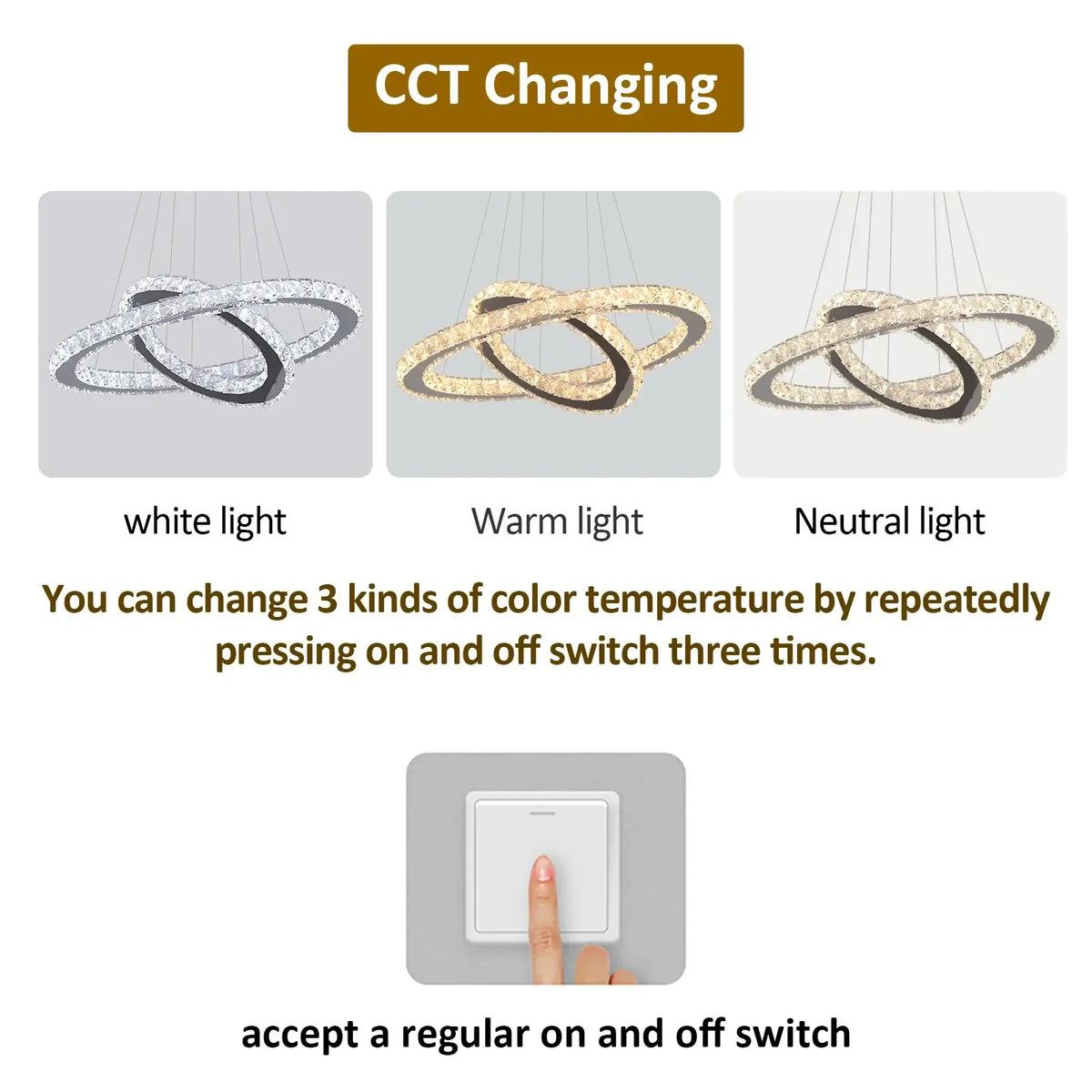 Modern Crystal Ring LED Pendant Chandelier