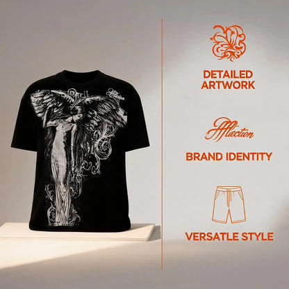 Y2K Gothic Print Oversized Cotton T-Shirt