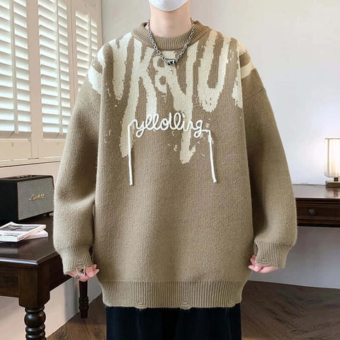 2024New Fall Winter Brand Design Luxury Men Sweater High Quality Long