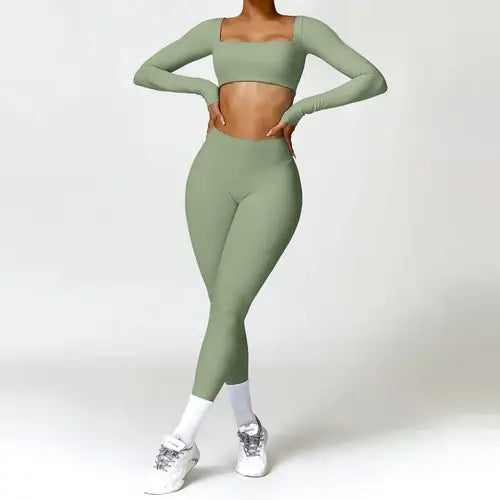 Women Tracksuit Yoga Set 2PCS Sportswear Workout Clothes Athletic Wear.