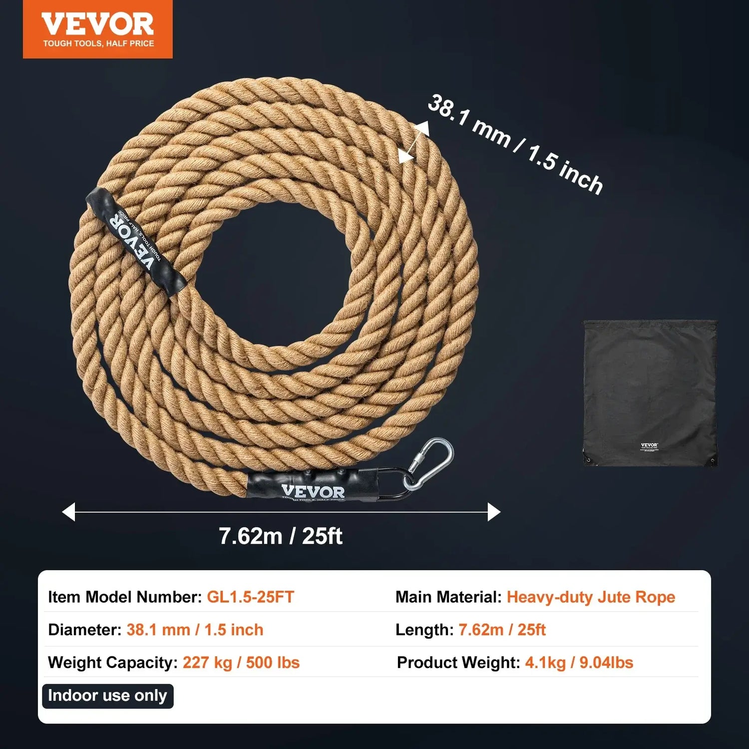 SucceBuy 10-30FT Gym Climbing Rope Gym Fitness Training Rope Gym Exercise Workout Rope for Adults, Climbing Rope for Fitness