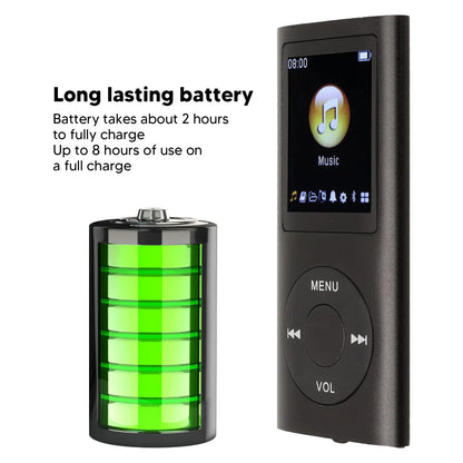 MP3 Player Stylish Multifunctional Lossless Sound Slim 1.8 Inch LCD Screen Portable MP3 Music Player