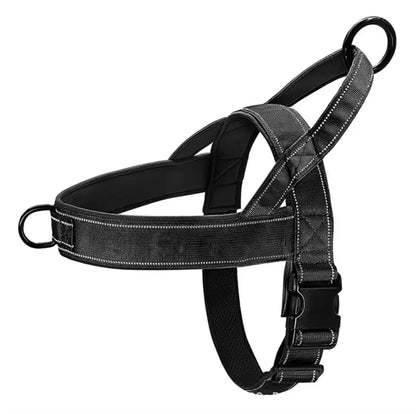Tactical No-Pull Dog Harness for Large Breed: Heavy-Duty Vest with Reflective Strip, Adjustable &amp; Padded for Control and Pullers