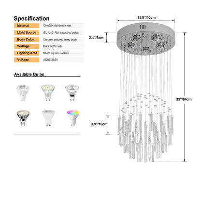 VETRULUS Modern Crystal Chandelier, Selectable Designs