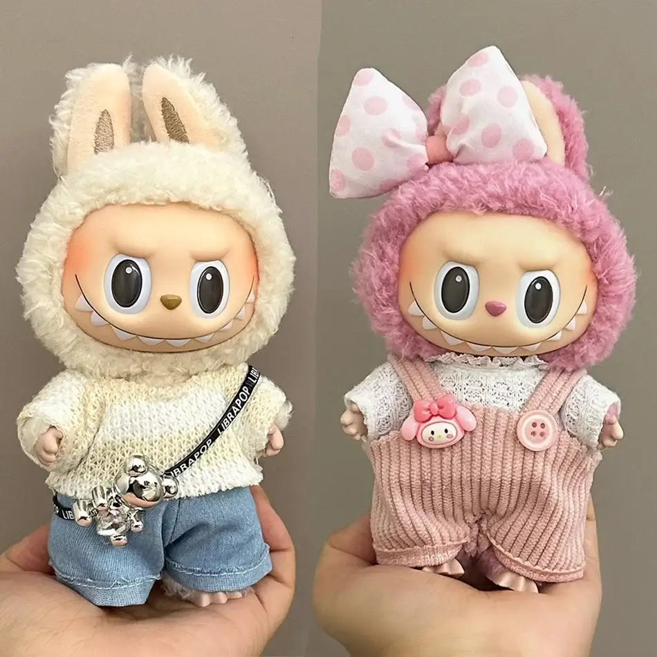 Cute Labubu Doll Outfit Set - Jumpsuit &amp; Plush Hat