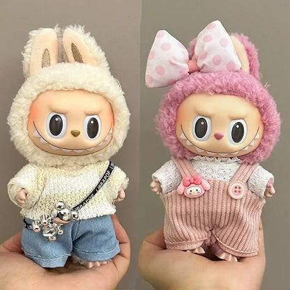 Cute Labubu Doll Outfit Set - Jumpsuit &amp; Plush Hat