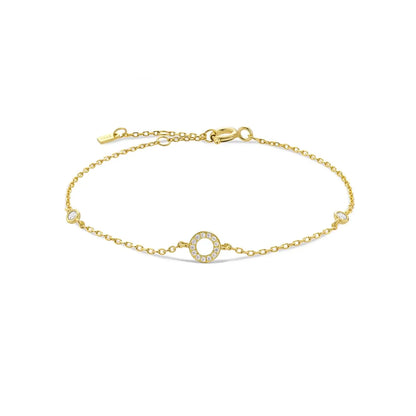 925 Sterling Silver Initial 26 Letters Alphabet Monogram Gold Name Bracelet Crystal CZ Zircon 2021 Fashionable Jewelry