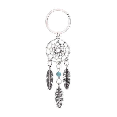Mini Metal Feather Dreamcatcher Keyring Keychain Decor Car Bag Home