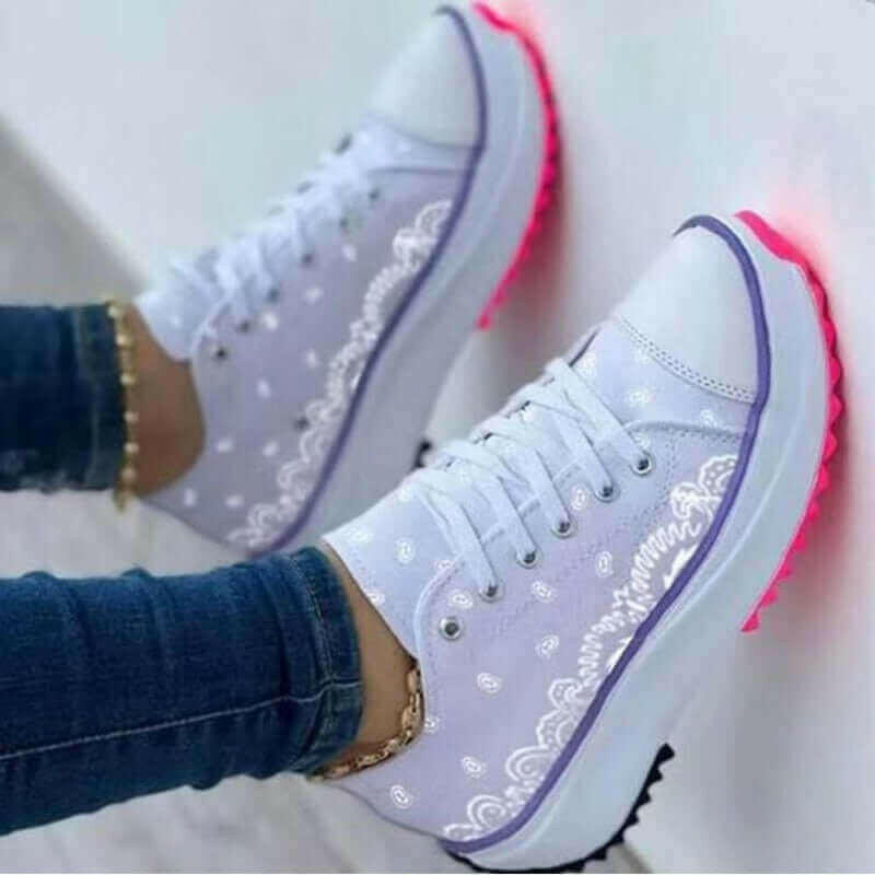 Fashion Women Sneakers Casual Sport Shoes Pattern Canvas.