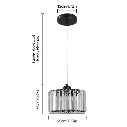 GreeLustr Modern Crystal Pendant Light, Black or Gold