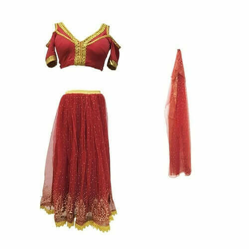 Elsa Princess Costume Belly Dance Outfit Party Cosplay Red.