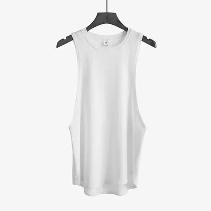 plain Gym Clothing Mens Bodybuilding Stringer Tank Top Summer Cotton Cut Off Fitness Vest Muscle Workout Sleeveless T Shirt