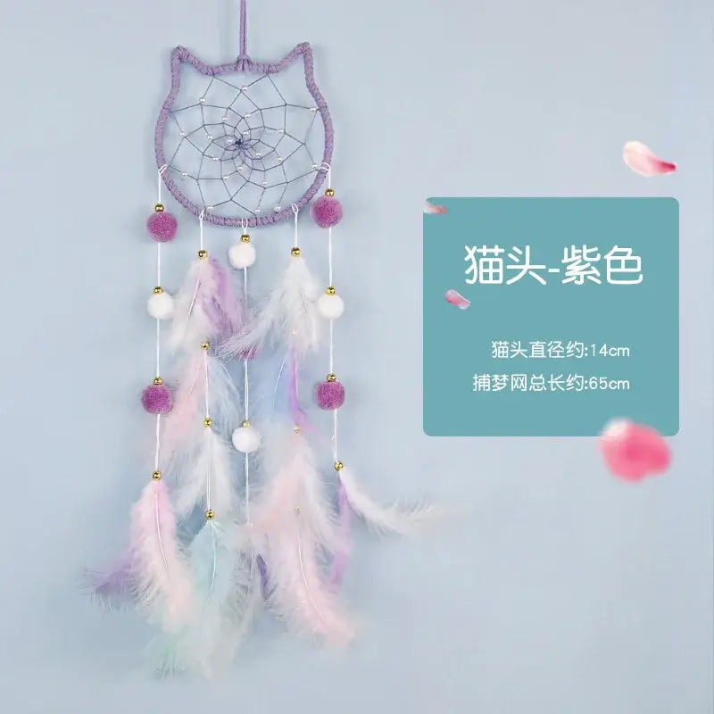 Cute Dream Catcher To Hang Home Decoration Star Moon Dreamcatcher Feather Ornaments Wall Hanging Interior Kid Room House Decor