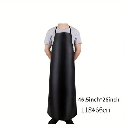 PU Leather Heavy Duty Waterproof Apron for Dishwashing 40 Inch Work Apron PU Leather Dishwasher Apron for Men Cleaning Apron Lig