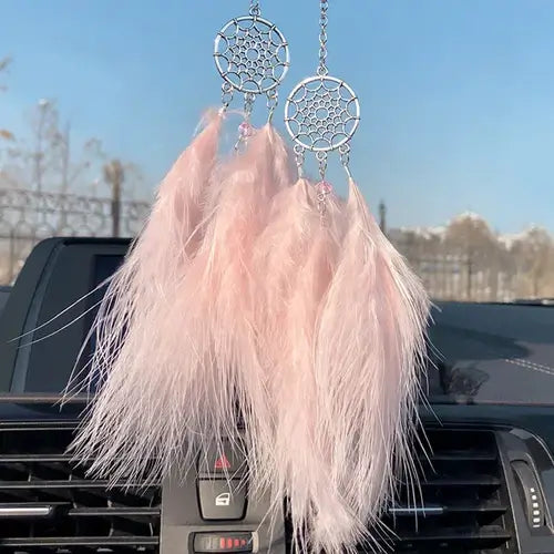 Dream Catcher Car Pendant For Girls Feather Mirror Hanging Pendant