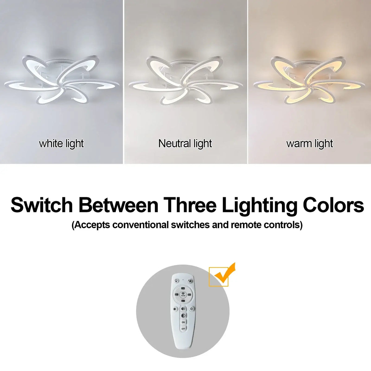 VETRULUS Flower LED Ceiling Light, 6-Leaf Design