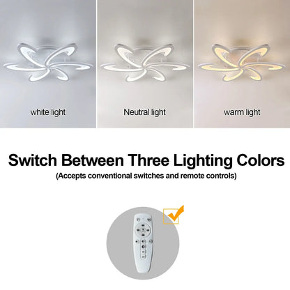 VETRULUS Flower LED Ceiling Light, 6-Leaf Design