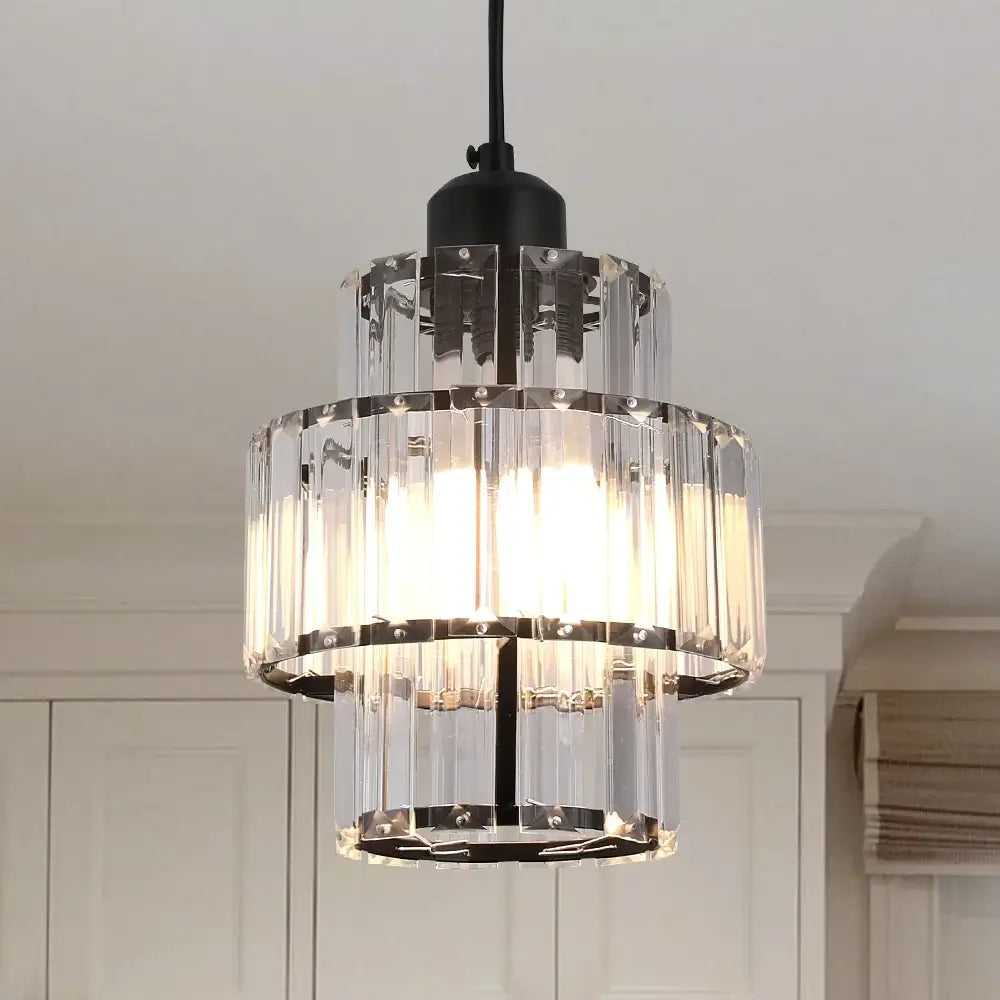 VETRULUS Crystal Pendant Light, Black or Gold