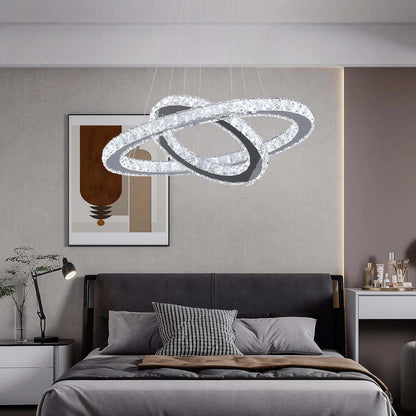 Modern Crystal Ring LED Pendant Chandelier