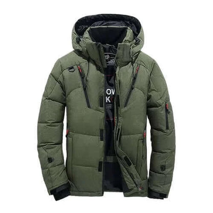 Down Jacket Men White Duck Winter Coat Windproof Warm Parkas Travel.