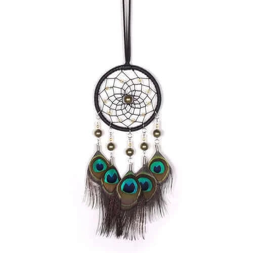 Peacock Feathers Hanging Craft Vintage Indian Dream Catcher Wall Car.