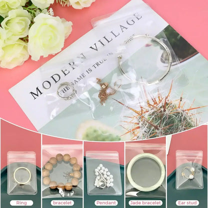 10/20/30/50pcs Jewelry Organizer Pouch Bags Transparent PVC Anti-Oxidation Earring Pendant Necklace Bracelet Storage Holder 2035