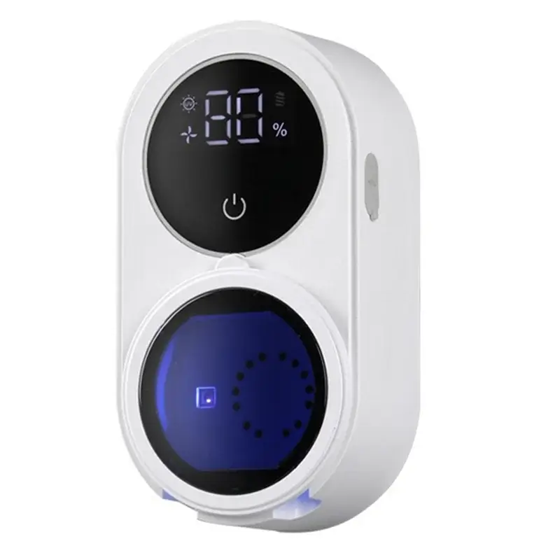 ABLE-Smart Home Toothbrush Holder Cleaner For Bathroom Light Cleaning Fan Drying Automatic Rotating Cover Wall Mounting