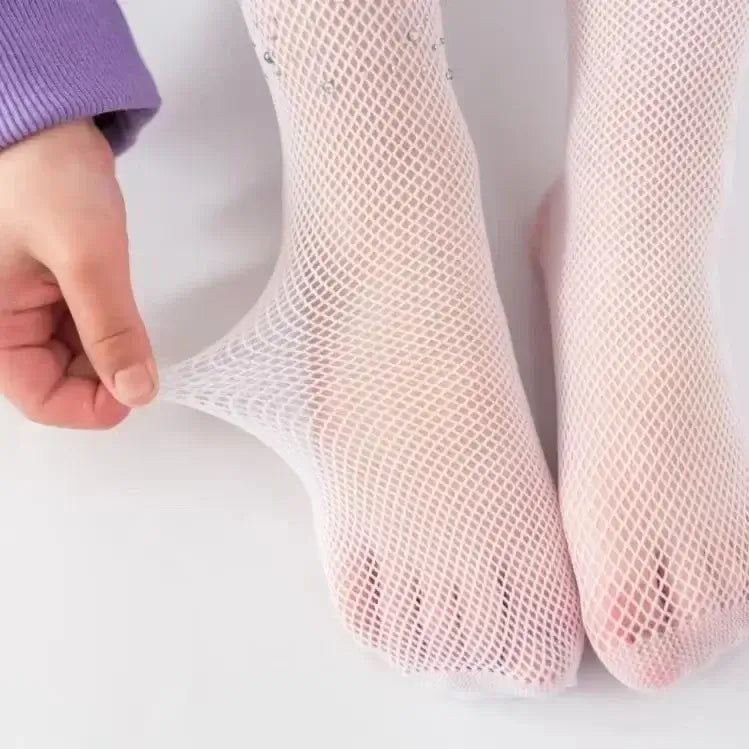 Fishing Net Stockings for Baby Girls Cute Large Bow Lolita Pantyhose Fad Sexy Black Hollow Mesh Nylon Tights Children&