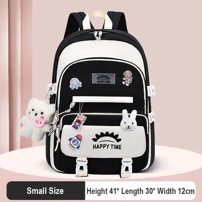 Large Capacity Cute Women Multi-Pocket Nylon Backpack Ins Junior High.