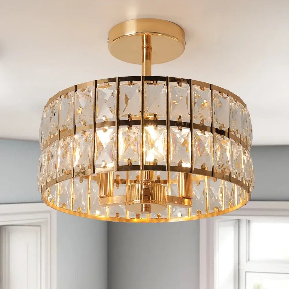 VETRULUS Crystal Pendant Light, Black or Gold