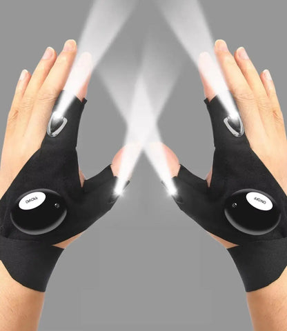 LED Fingerless Gloves for Fishing and Nighttime Tasks