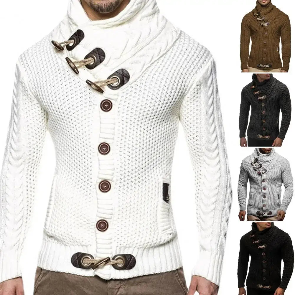 Men Fashion Winter Warm Pullovers Sweater Thick High-Neck Long-Sleeved