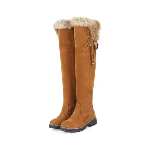 Hot Warm Snow Boots Women 2024 Winter Shoes Warm Fur Plush Over Knee