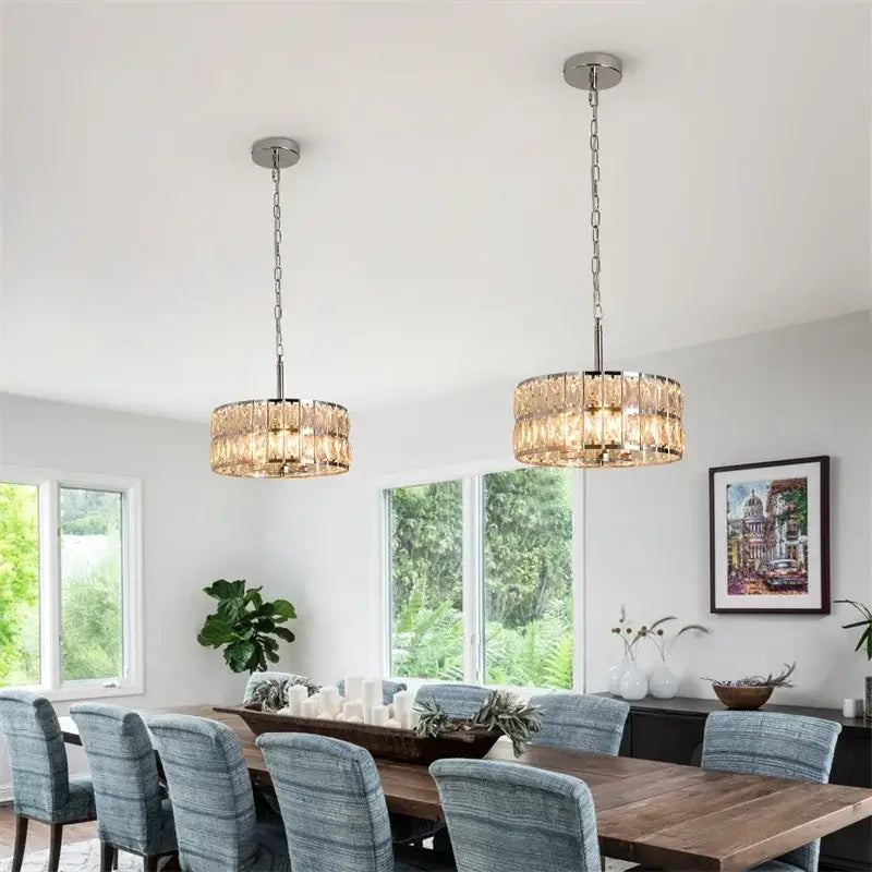 VETRULUS Crystal Pendant Light, Black or Gold